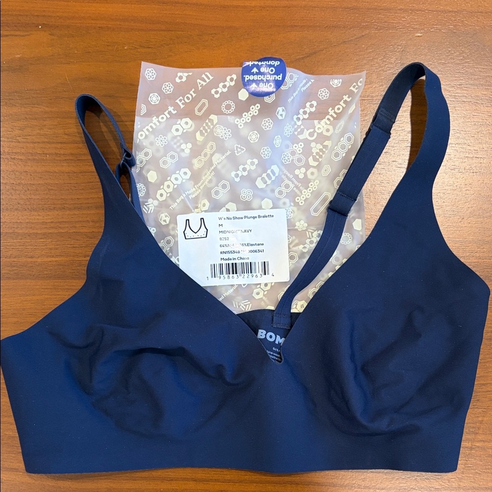 Bombas Women's Deep Blue Plunge Bralette